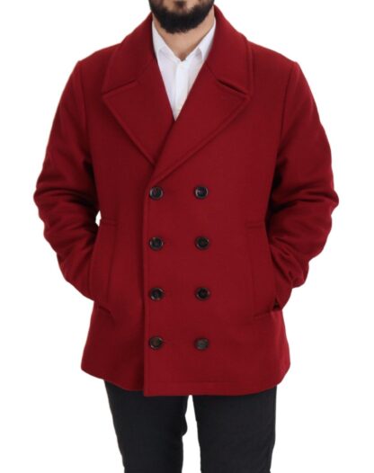 Dolce & Gabbana - Elegant Red Double Breasted Wool Jacket