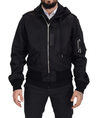 Dolce & Gabbana - Elegant Nylon Bomber Jacket with Hood