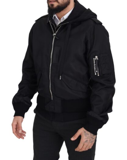 Dolce & Gabbana - Elegant Nylon Bomber Jacket with Hood