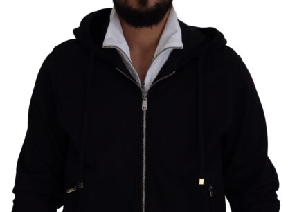 Dolce & Gabbana - Elegant Black Bomber Jacket with Hood