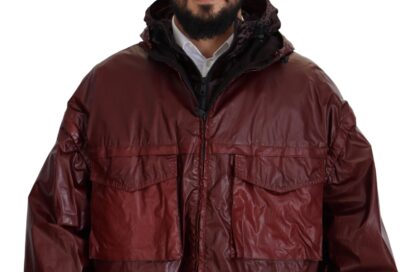 Dolce & Gabbana - Elegant Bordeaux Full Zip Hooded Jacket