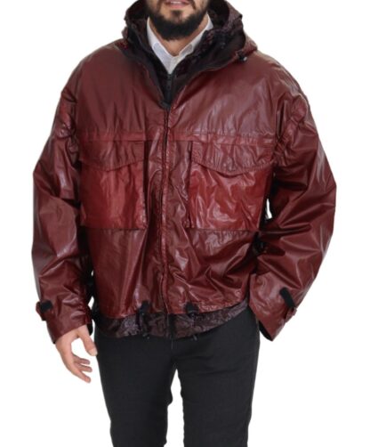 Dolce & Gabbana - Elegant Bordeaux Full Zip Hooded Jacket