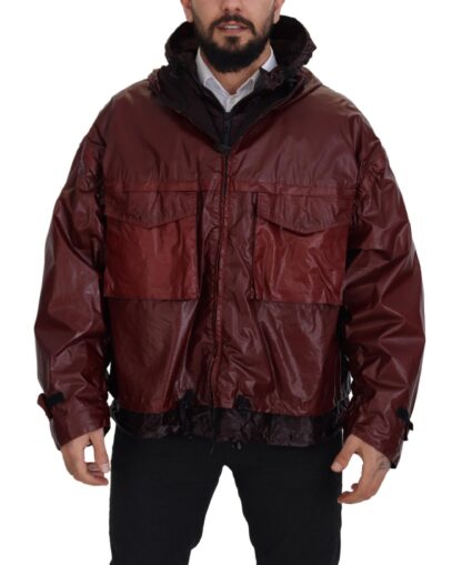 Dolce & Gabbana - Elegant Bordeaux Full Zip Hooded Jacket