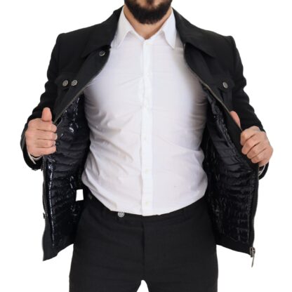 Dolce & Gabbana - Elegant Full Zip Black Wool Blend Jacket