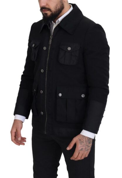 Dolce & Gabbana - Elegant Full Zip Black Wool Blend Jacket