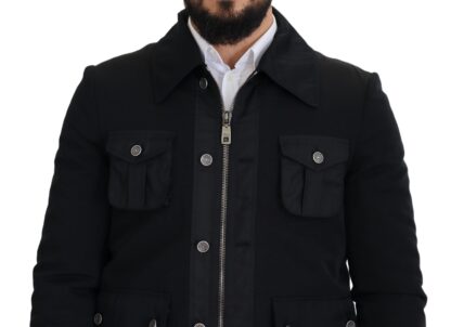 Dolce & Gabbana - Elegant Full Zip Black Wool Blend Jacket