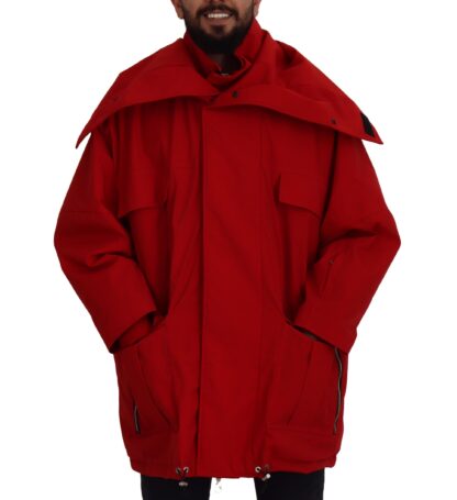 Dolce & Gabbana - Sleek Red Lightweight Windbreaker Jacket