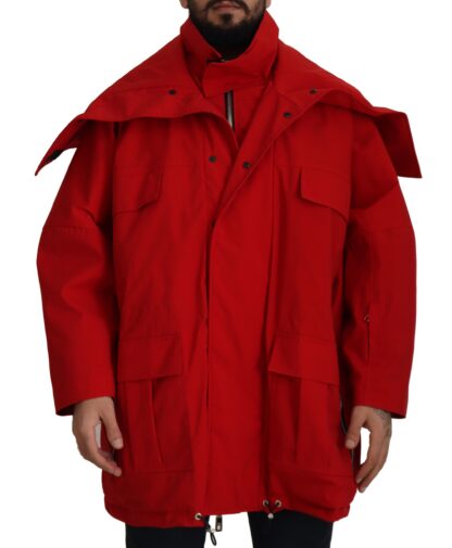 Dolce & Gabbana - Sleek Red Lightweight Windbreaker Jacket