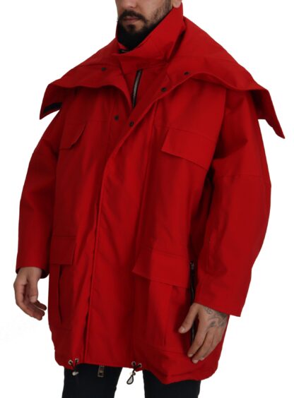 Dolce & Gabbana - Sleek Red Lightweight Windbreaker Jacket