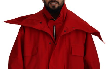 Dolce & Gabbana - Sleek Red Lightweight Windbreaker Jacket