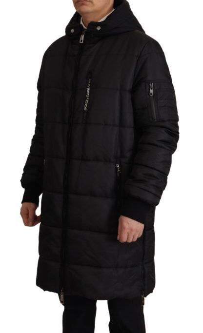 Dolce & Gabbana - Elegant Black Hooded Parka Winter Jacket