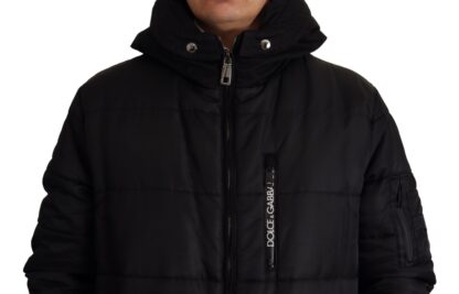 Dolce & Gabbana - Elegant Black Hooded Parka Winter Jacket