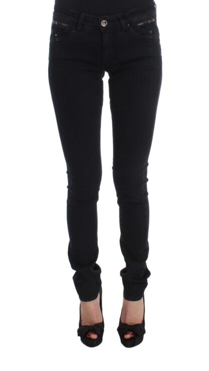 Costume National - Sleek Slim Fit Designer Jeans in Classic Black