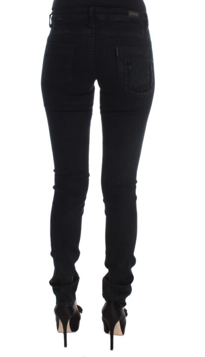 Costume National - Sleek Slim Fit Designer Jeans in Classic Black