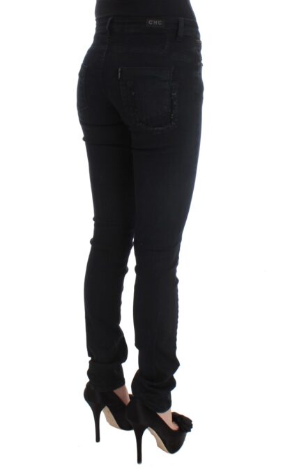 Costume National - Sleek Slim Fit Designer Jeans in Classic Black