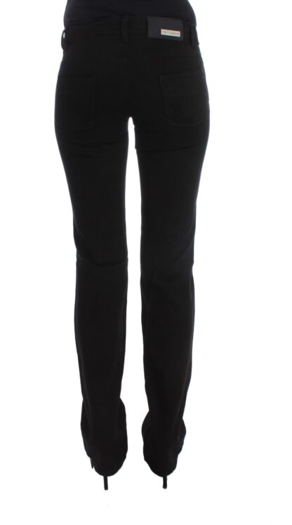 Costume National - Chic Black Slim Fit Zippered Cotton Jeans