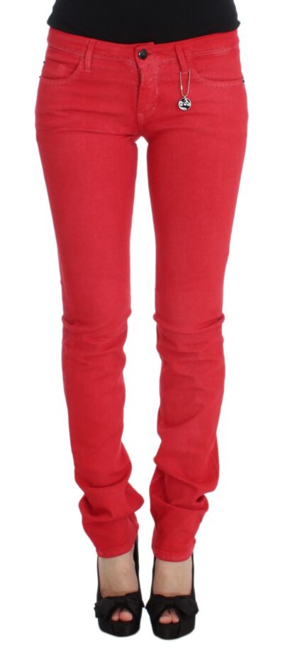 Costume National - Chic Red Slim Fit Jeans