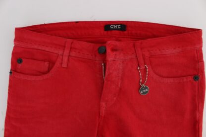 Costume National - Chic Red Slim Fit Jeans