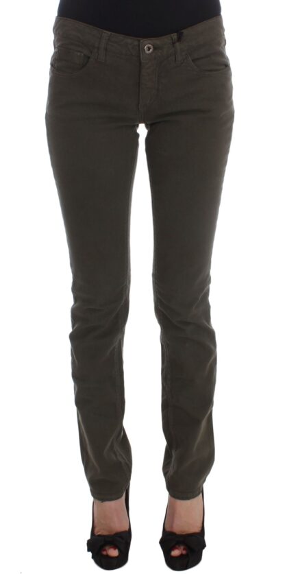 Costume National - Chic Slim Fit Green Cotton Jeans