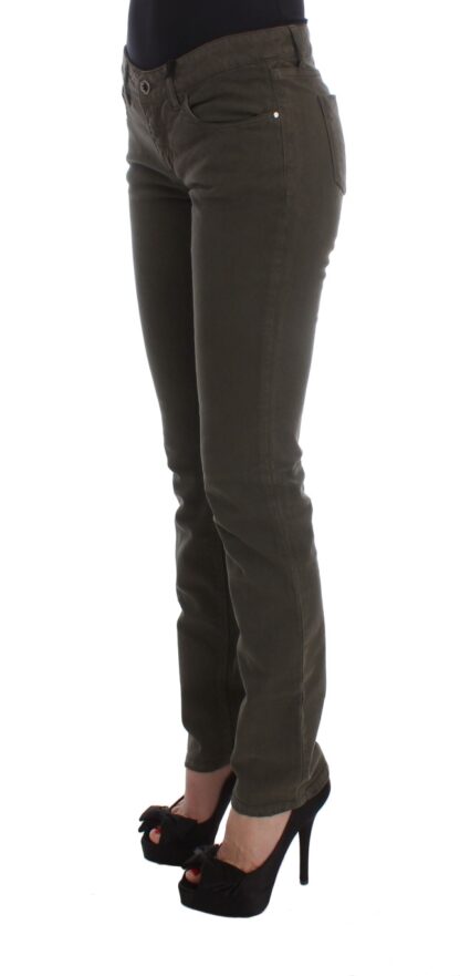 Costume National - Chic Slim Fit Green Cotton Jeans