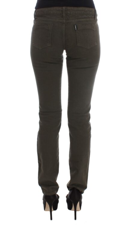 Costume National - Chic Slim Fit Green Cotton Jeans