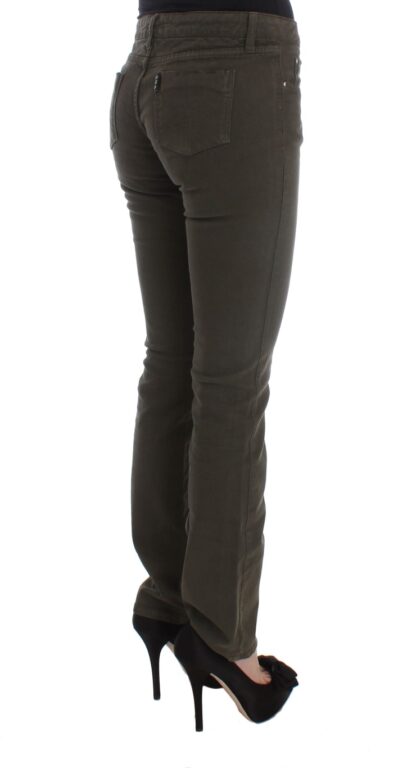 Costume National - Chic Slim Fit Green Cotton Jeans