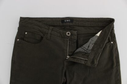 Costume National - Chic Slim Fit Green Cotton Jeans