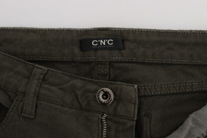 Costume National - Chic Slim Fit Green Cotton Jeans