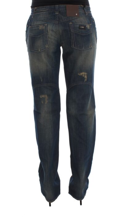 Costume National - Elegant Boyfriend Fit Blue Cotton Jeans