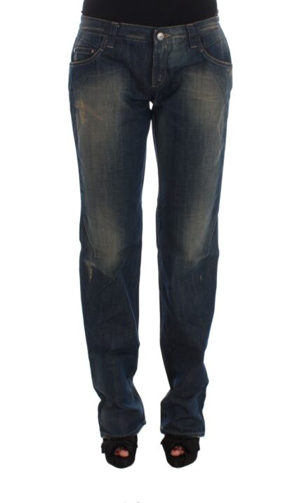 Costume National - Elegant Boyfriend Fit Blue Cotton Jeans