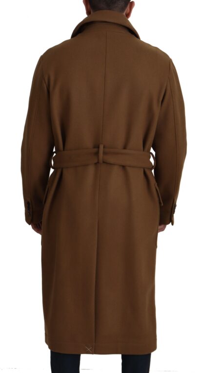 Dolce & Gabbana - Elegant Brown Wool Blend Overcoat Jacket