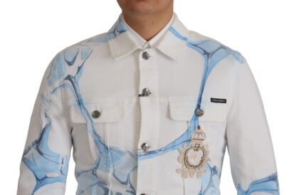 Dolce & Gabbana - Multicolor Logo Embroidered Denim Jacket