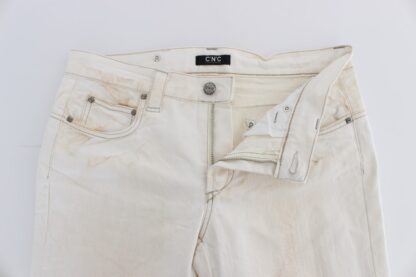 Costume National - Chic White Slim Fit Designer Jeans