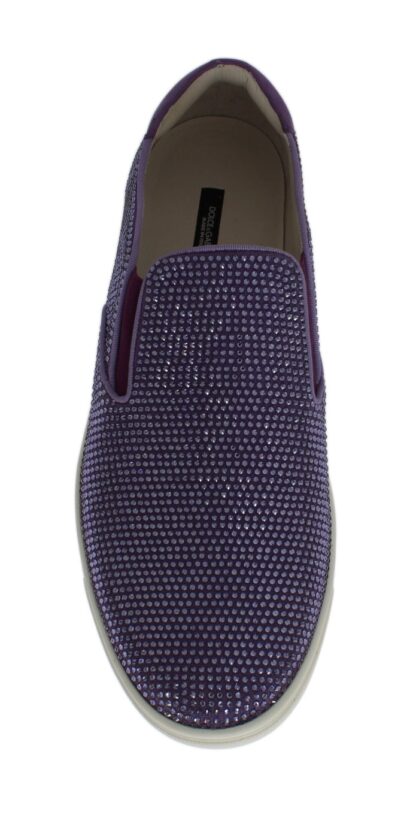 Dolce & Gabbana - Elegant Purple Strass Fashion Sneakers