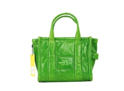 Marc Jacobs - The Shiny Crinkle Mini Tote Fern Green Leather Crossbody Handbag