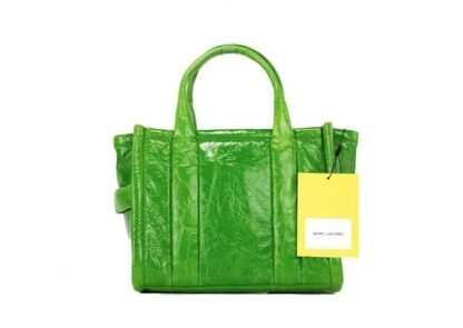 Marc Jacobs - The Shiny Crinkle Mini Tote Fern Green Leather Crossbody Handbag