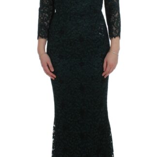 Dolce & Gabbana - Elegant Black Floral Lace Knee-Length Dress