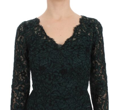 Dolce & Gabbana - Green Floral Lace Full Length Dress