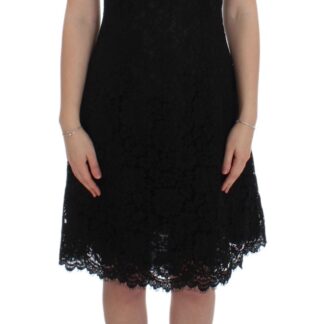 Dolce & Gabbana - Elegant Black Floral Lace Sheath Dress