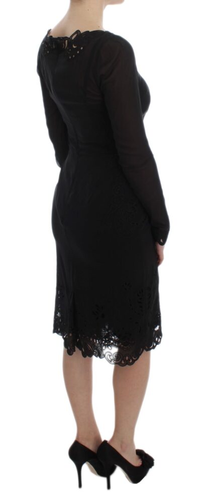 Dolce & Gabbana - Elegant Black Floral Lace Sheath Dress