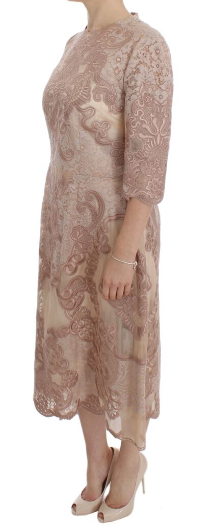 Dolce & Gabbana - Elegant Pink Lace Embroidered Shift Dress