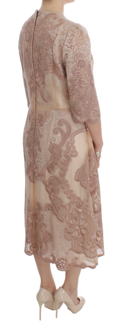 Dolce & Gabbana - Elegant Pink Lace Embroidered Shift Dress