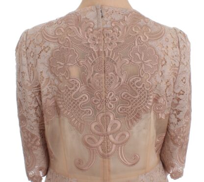 Dolce & Gabbana - Elegant Pink Lace Embroidered Shift Dress