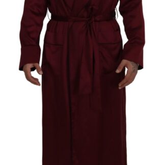 Dolce & Gabbana - Elegant Black Silk Long Robe Coat