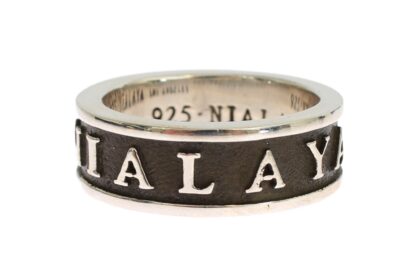 Nialaya - Elegant Silver and Black Men's Sterling Ring