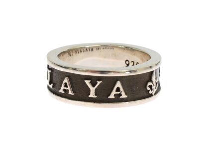 Nialaya - Elegant Silver and Black Men's Sterling Ring