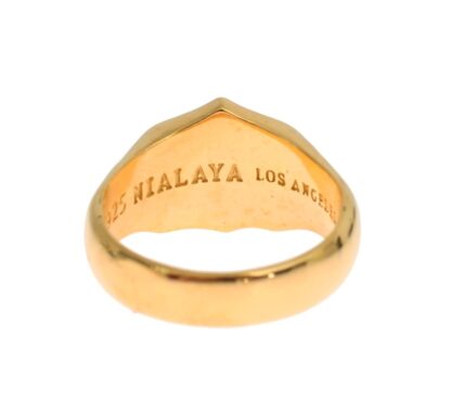 Nialaya - Elegant Men's Gold Plated Silver Ring