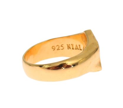 Nialaya - Elegant Men's Gold Plated Silver Ring