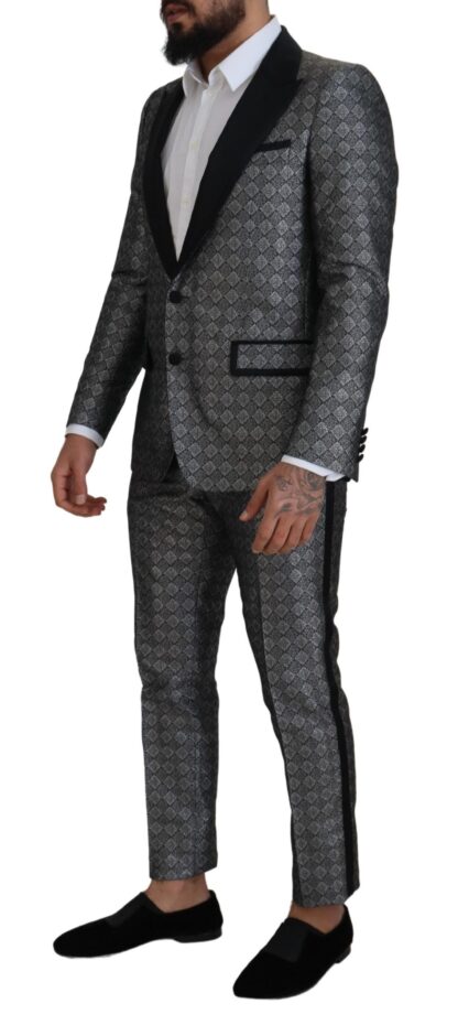 Dolce & Gabbana - Elegant Silver Patterned Slim Fit Suit