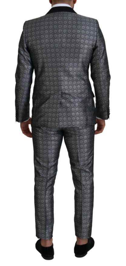 Dolce & Gabbana - Elegant Silver Patterned Slim Fit Suit